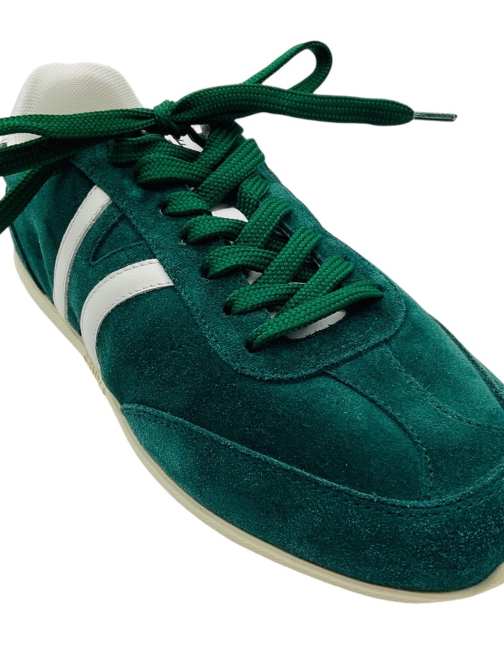 CELINE GREEN JOGGER SUEDE CALFSKIN LEATHER LOW TOP LACE UP SNEAKER